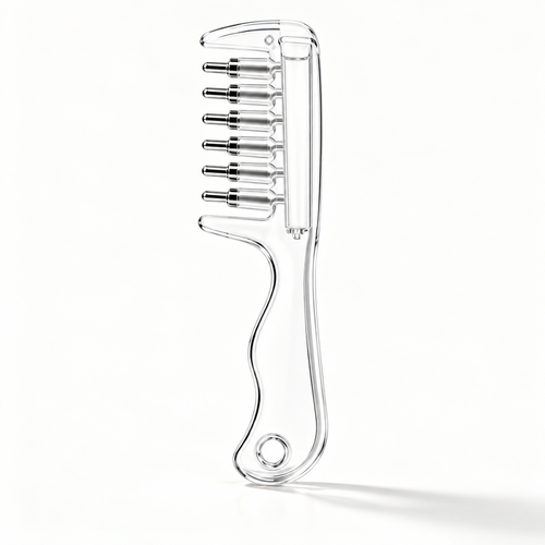 Tressmio clear scalp applicator comb with six rounded roller tips